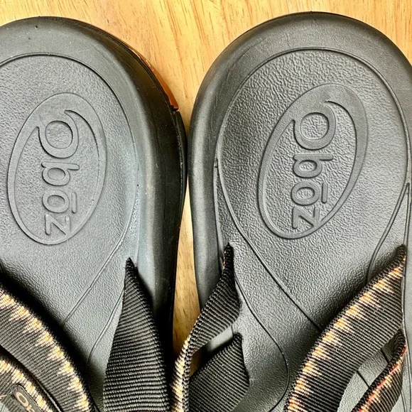 Oboz Black Outdoor Hiking Trail Flip flop Sandel Mens Size 10 - Picture 4 of 7